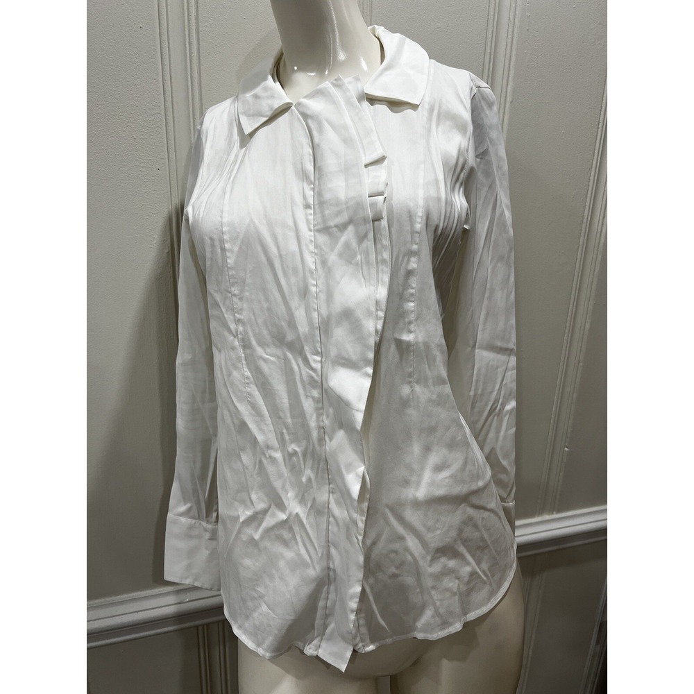BOSS HUGO BOSS  Size 4 Stretch Blouse White